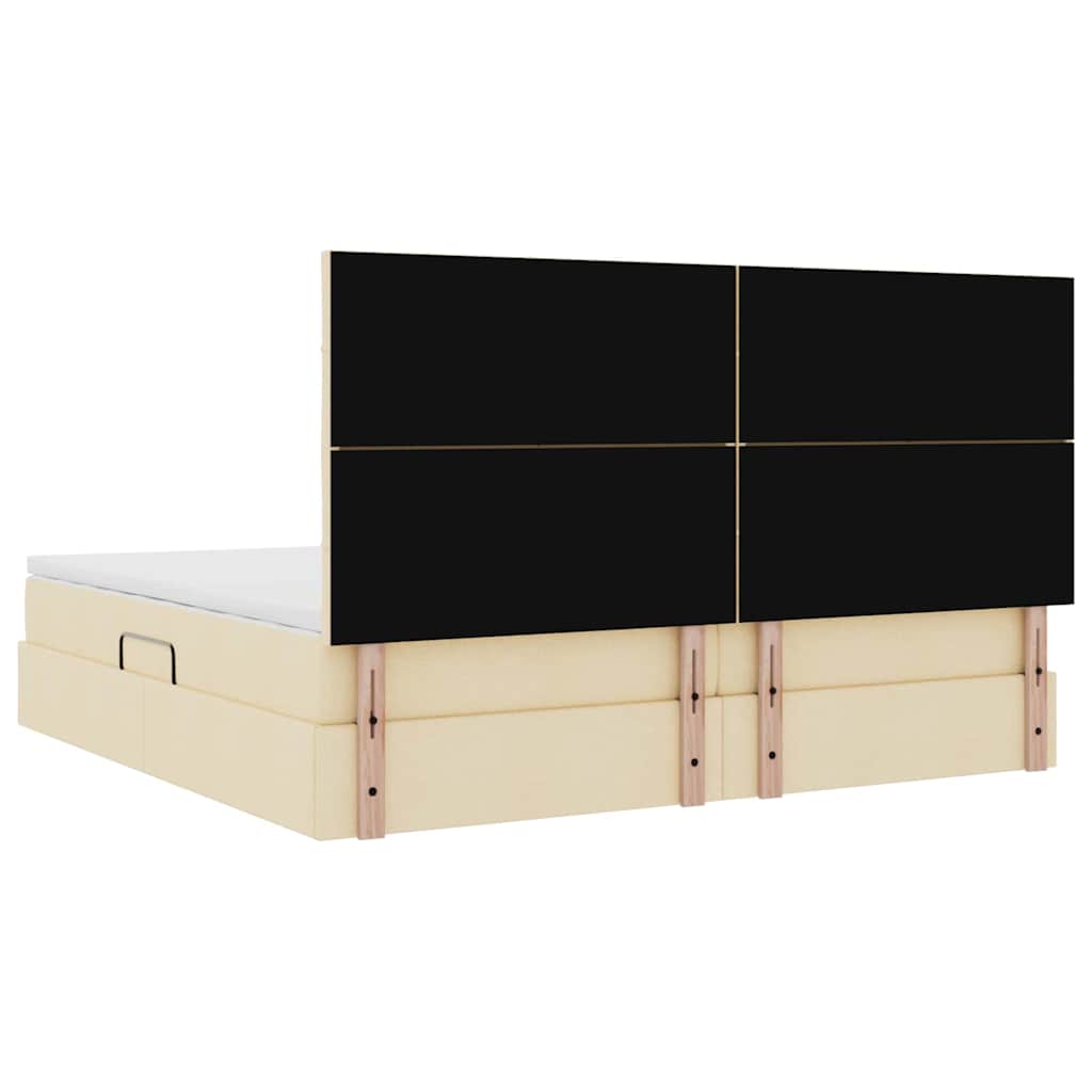 Opslag bed met matras met matras Crème 200 x 200 cm Polyester