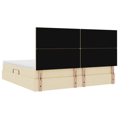 Opslag bed met matras met matras Crème 200 x 200 cm Polyester