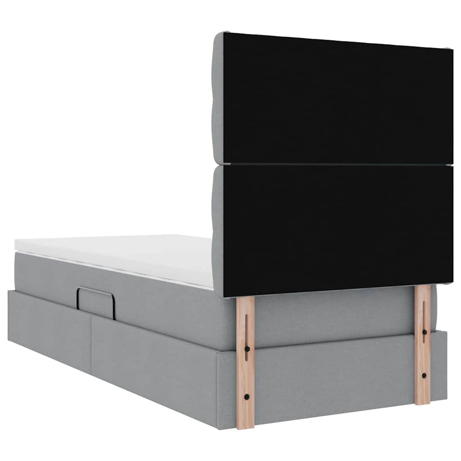 Opslag bed met matras Lichtgrijs 90 x 190 cm Polyester