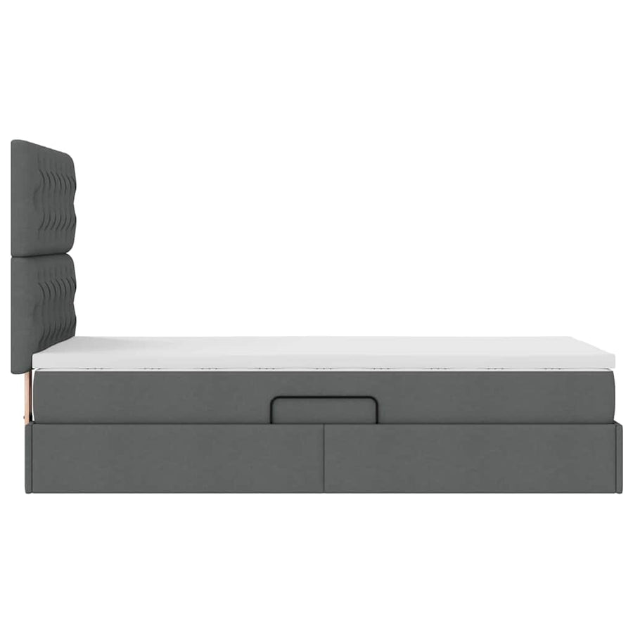 Opslag bed met matras Donkergrijs 90 x 190 cm Polyester