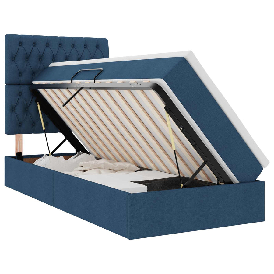 Opslag bed met matras met matras Blauw 90 x 190 cm Polyester