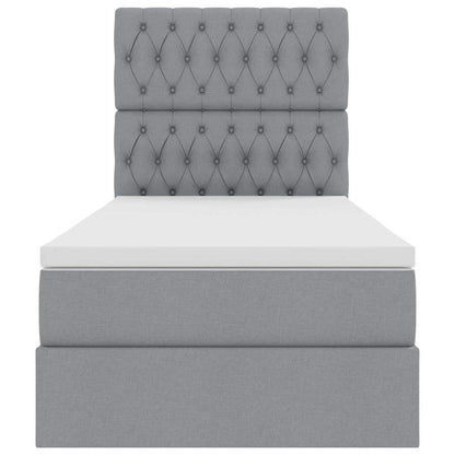 Opslag bed met matras Lichtgrijs 90 x 200 cm Polyester