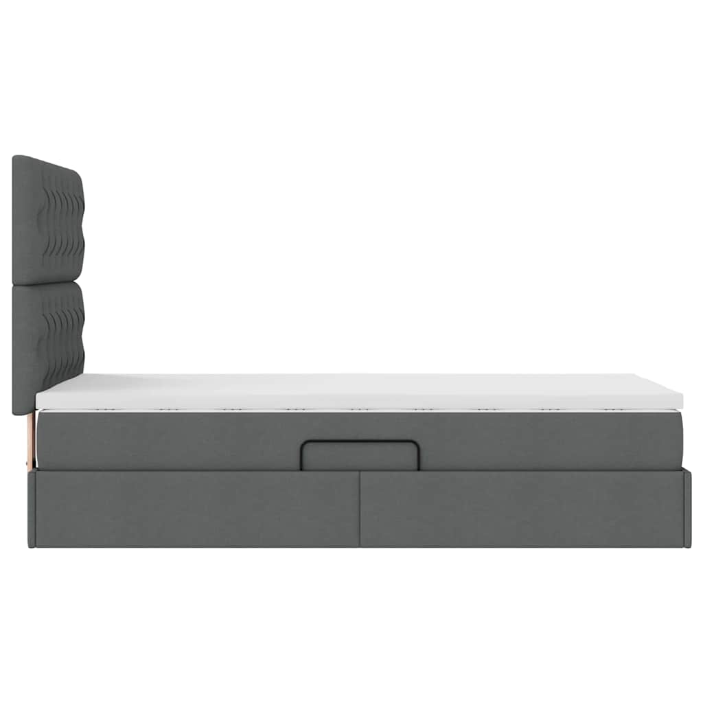 Opslag bed met matras Donkergrijs 90 x 200 cm Polyester
