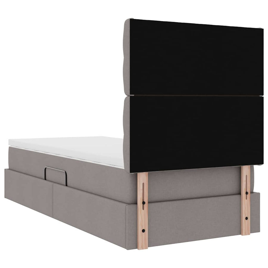 Opslag bed met matras met matras Taupe 90 x 200 cm Polyester