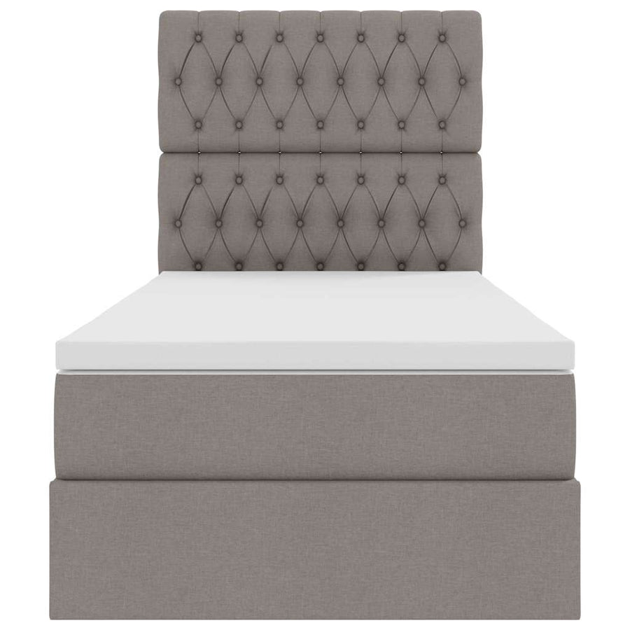 Opslag bed met matras met matras Taupe 90 x 200 cm Polyester