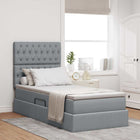 Opbergbed 100x200 cm lichtgrijs met matras