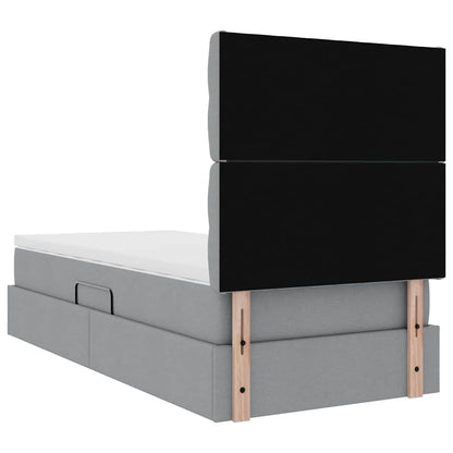 Opslag bed met matras Lichtgrijs 100 x 200 cm Polyester