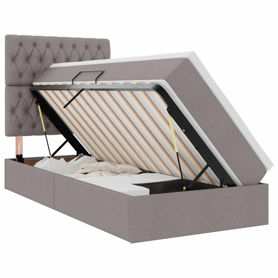Opslag bed met matras met matras Taupe 100 x 200 cm Polyester