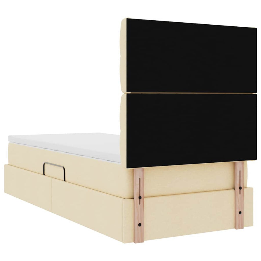 Opslag bed met matras met matras Crème 100 x 200 cm Polyester