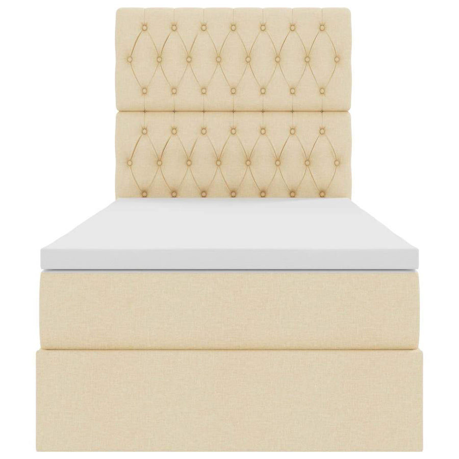 Opslag bed met matras met matras Crème 100 x 200 cm Polyester