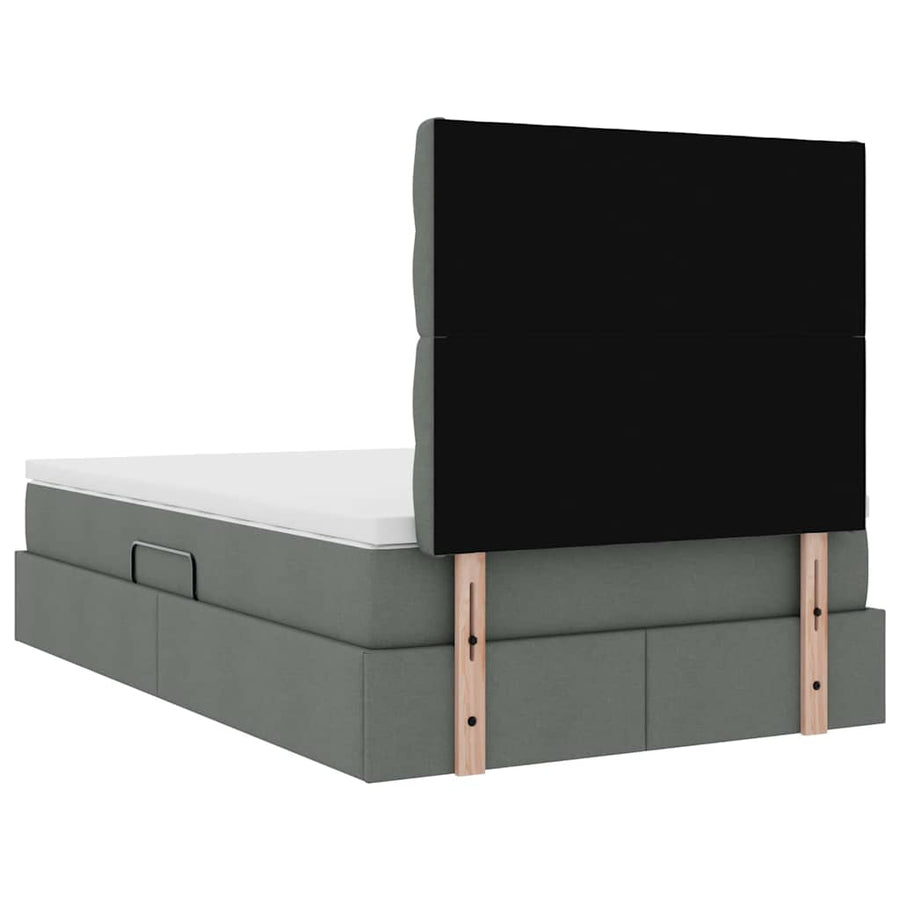 Opslag Bed Met Matras Polyester Donkergrijs 120 x 190 cm Geborduurd ontwerp