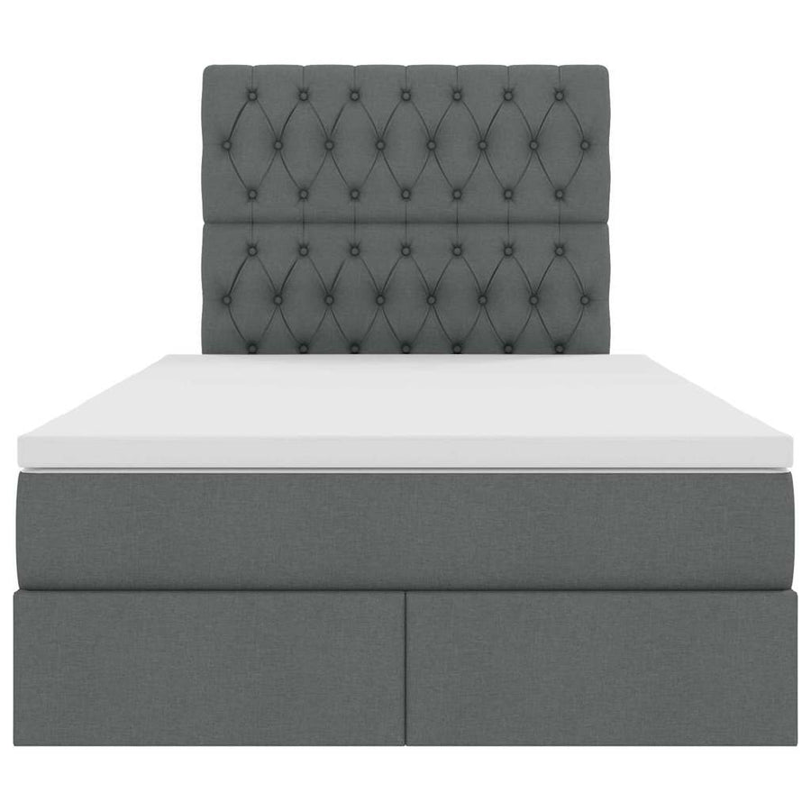 Opslag Bed Met Matras Polyester Donkergrijs 120 x 190 cm Geborduurd ontwerp