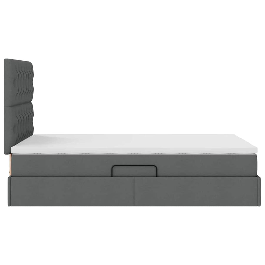 Opslag Bed Met Matras Polyester Donkergrijs 120 x 190 cm Geborduurd ontwerp