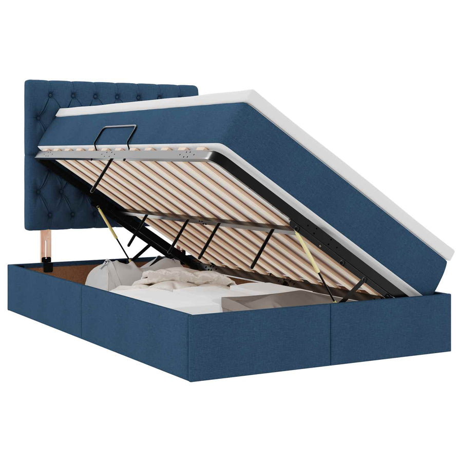 Opslag bed met matras met matras Blauw 120 x 190 cm Stof