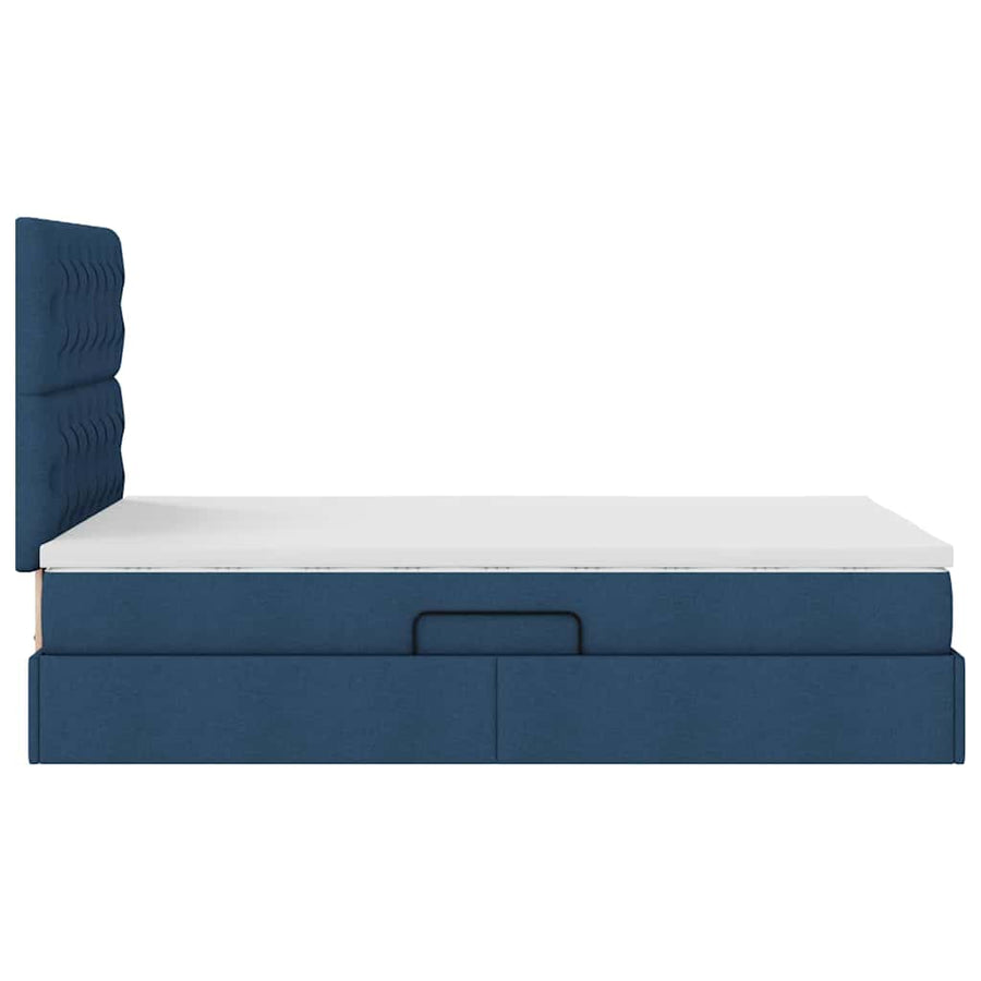 Opslag bed met matras met matras Blauw 120 x 190 cm Stof