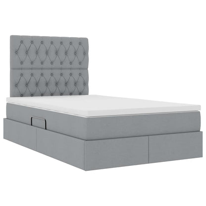 Opslag bed met matras Lichtgrijs 120 x 200 cm Nep Leer