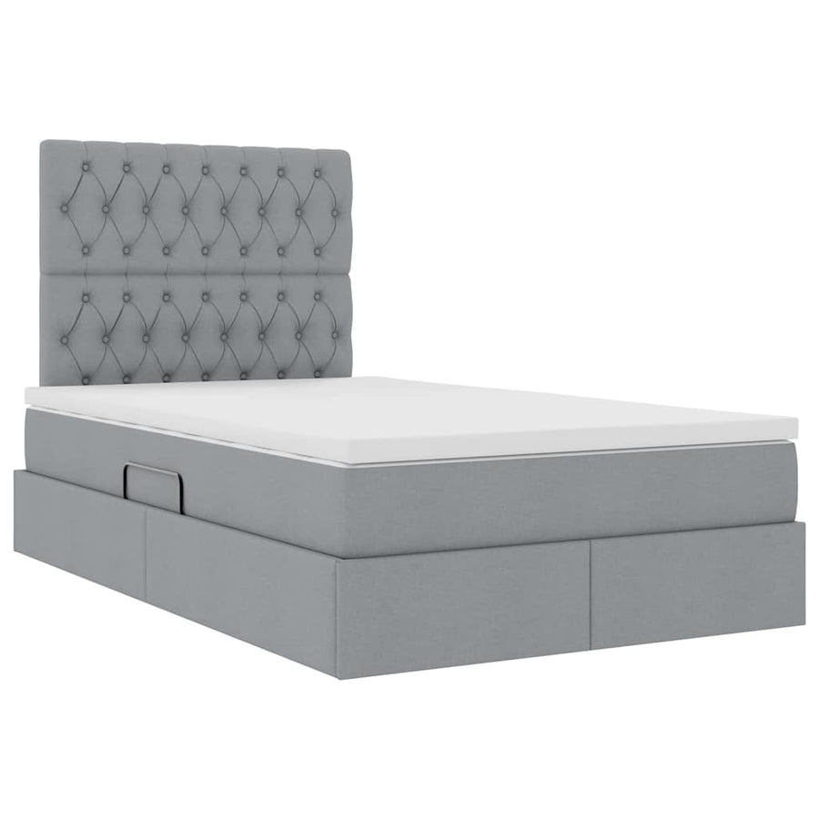 Opslag bed met matras Lichtgrijs 120 x 200 cm Nep Leer