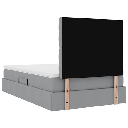 Opslag bed met matras Lichtgrijs 120 x 200 cm Nep Leer