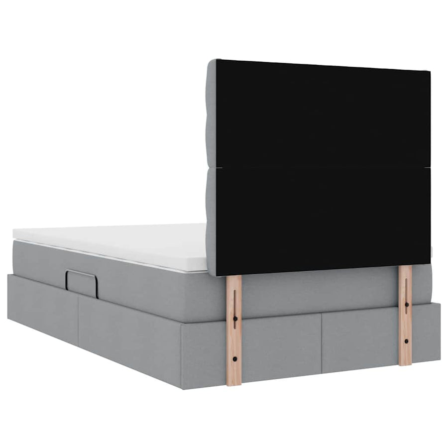 Opslag bed met matras Lichtgrijs 120 x 200 cm Nep Leer
