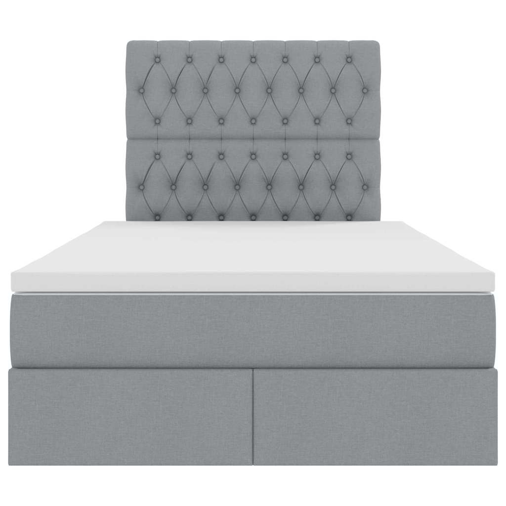 Opslag bed met matras Lichtgrijs 120 x 200 cm Nep Leer