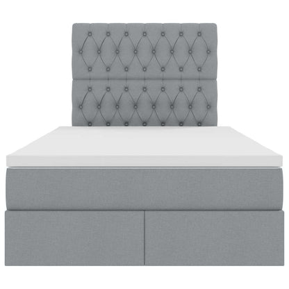 Opslag bed met matras Lichtgrijs 120 x 200 cm Nep Leer