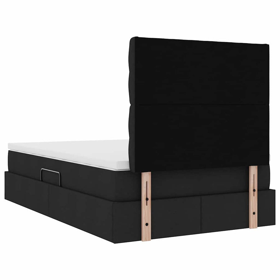 Opslag bed met matras met opslag Zwart 120 x 200 cm Nep Leer