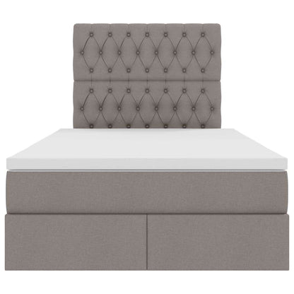 Opslag bed met matras met opslag Taupe 120 x 200 cm Nep Leer