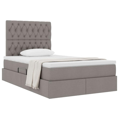 Opslag bed met matras met opslag Taupe 120 x 200 cm Nep Leer