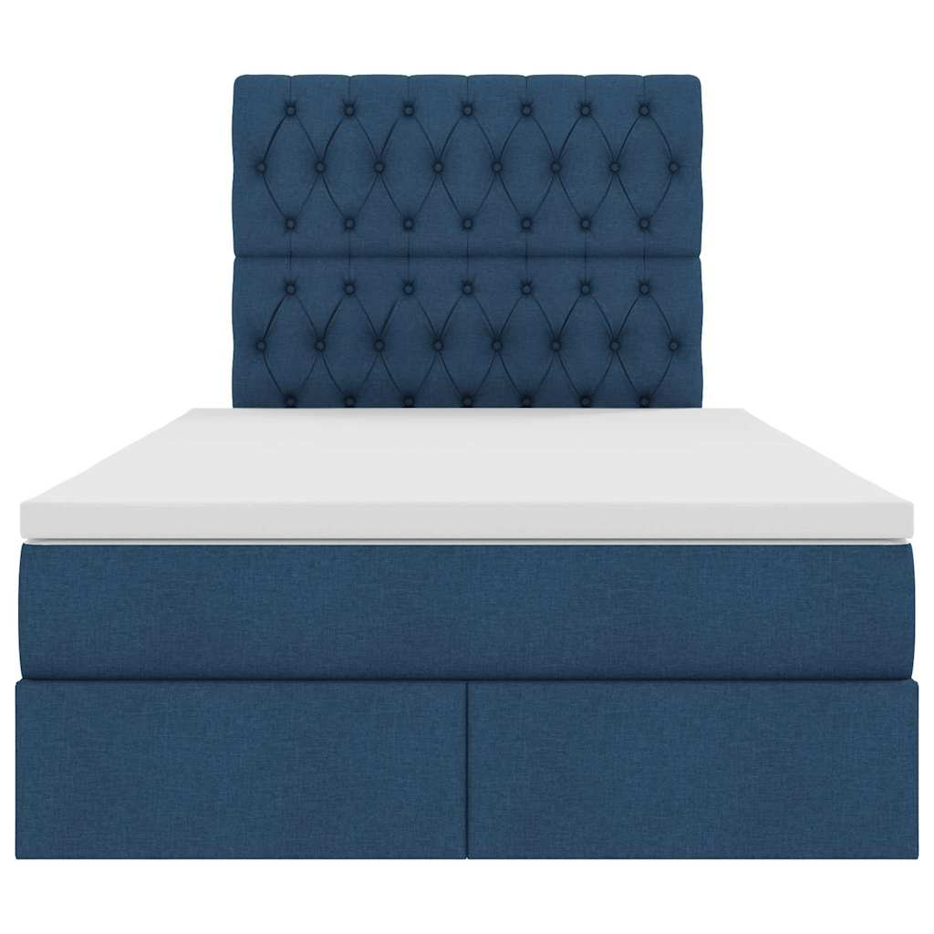 Opslag bed met matras met opslag Blauw 120 x 200 cm Nep Leer