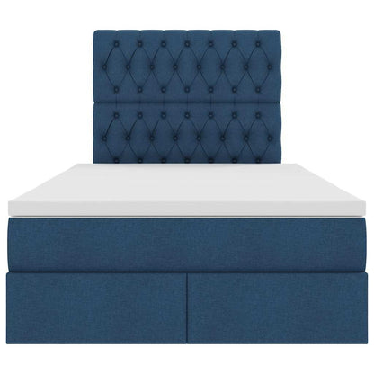 Opslag bed met matras met opslag Blauw 120 x 200 cm Nep Leer