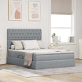 Opslag bed met matras Lichtgrijs 140 x 190 cm Polyester