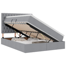 Opslag bed met matras Lichtgrijs 140 x 190 cm Nep Leer