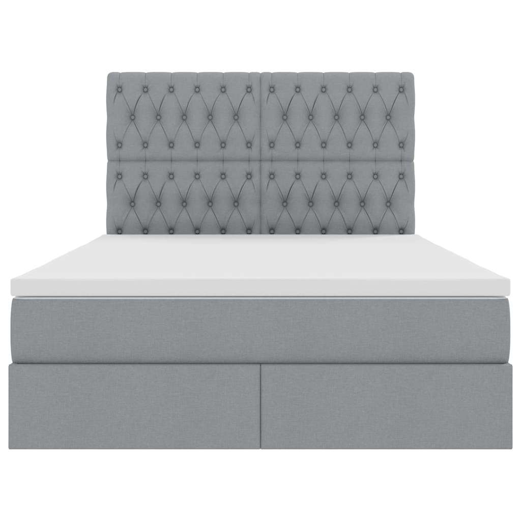 Opslag bed met matras Lichtgrijs 140 x 190 cm Nep Leer