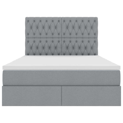Opslag bed met matras Lichtgrijs 140 x 190 cm Nep Leer
