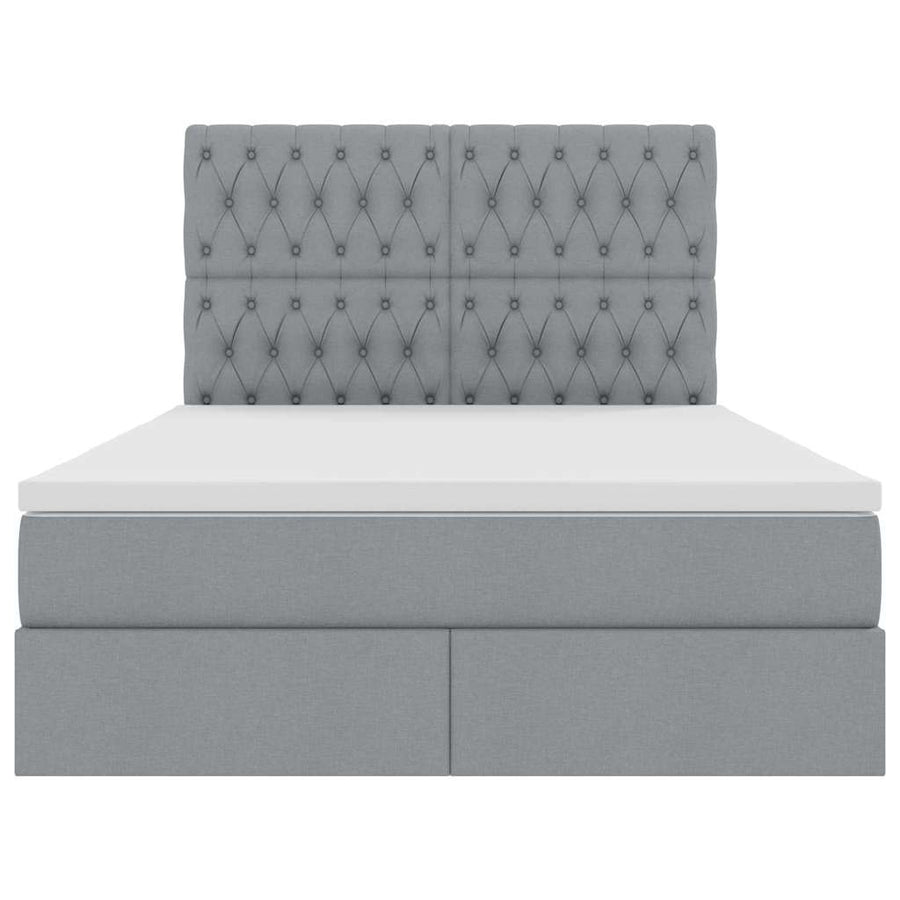 Opslag bed met matras Lichtgrijs 140 x 190 cm Nep Leer