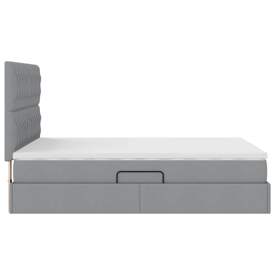 Opslag bed met matras Lichtgrijs 140 x 190 cm Nep Leer
