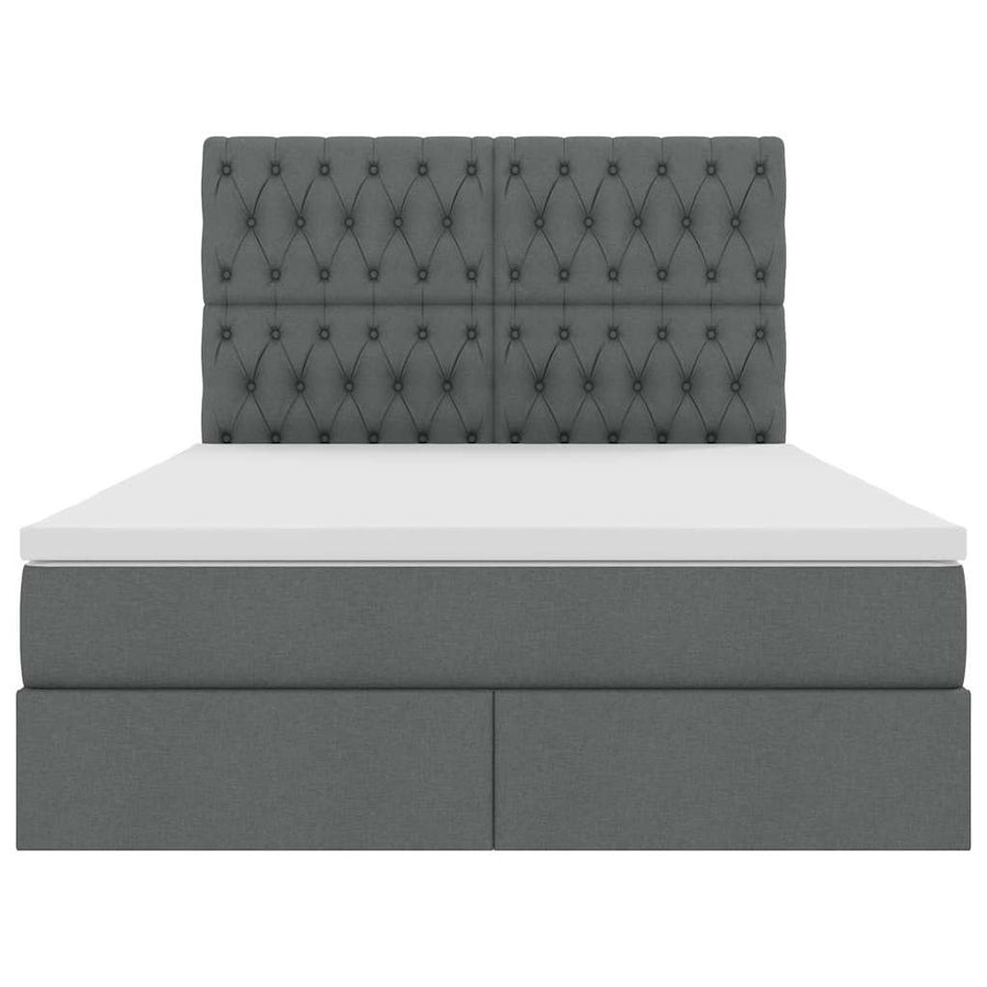 Opslag bed met matras Donkergrijs 140 x 190 cm Nep Leer