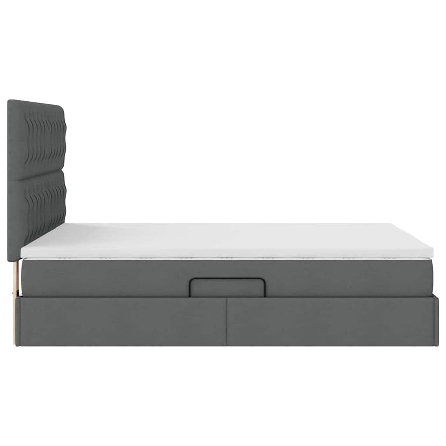 Opslag bed met matras Donkergrijs 140 x 190 cm Nep Leer