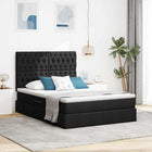 Storage Bed with Mattress Black 140 x 190 cm Polyester