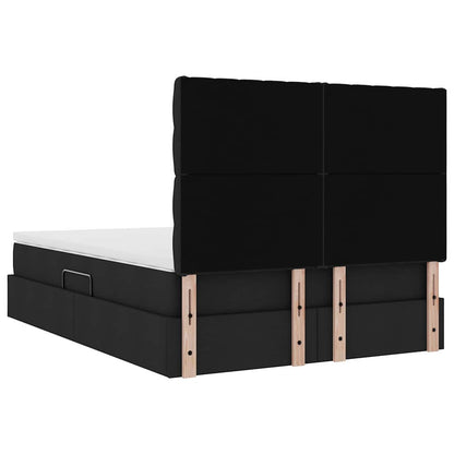 Opslag bed met matras met opslag Zwart 140 x 190 cm Nep Leer