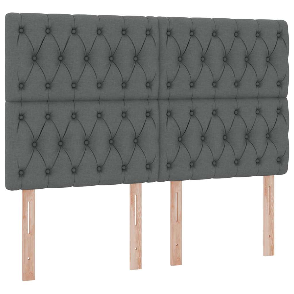 Opslag Bed Met Matras Polyester Donkergrijs 140 x 200 cm Geborduurd ontwerp