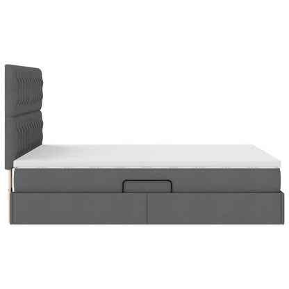 Opslag Bed Met Matras Polyester Donkergrijs 140 x 200 cm Geborduurd ontwerp
