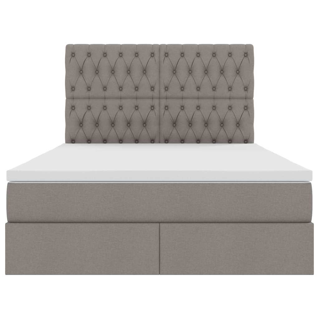 Opslag bed met matras met opslag Taupe 140 x 200 cm Nep Leer