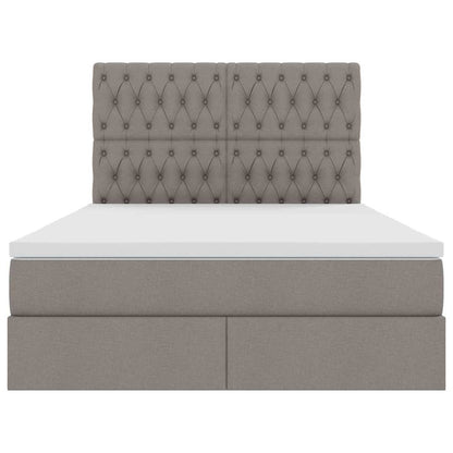 Opslag bed met matras met opslag Taupe 140 x 200 cm Nep Leer