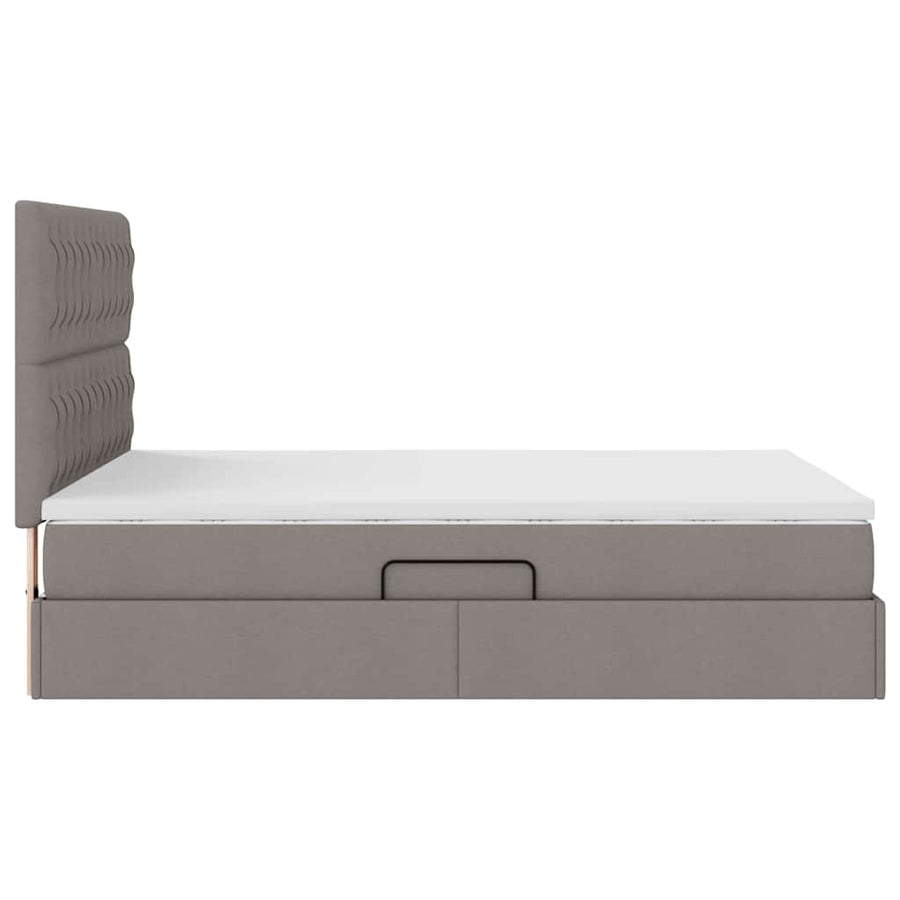Opslag bed met matras met opslag Taupe 140 x 200 cm Nep Leer