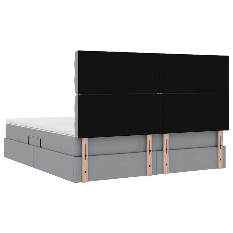 Opslag bed met matras Lichtgrijs 160 x 200 cm Nep Leer