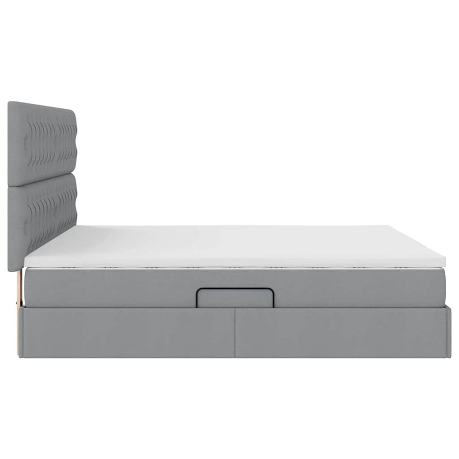 Opslag bed met matras Lichtgrijs 160 x 200 cm Nep Leer