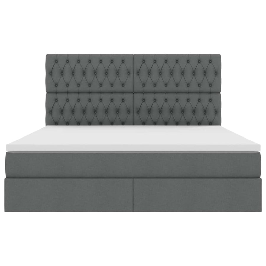 Opslag bed met matras Donkergrijs 160 x 200 cm Nep Leer