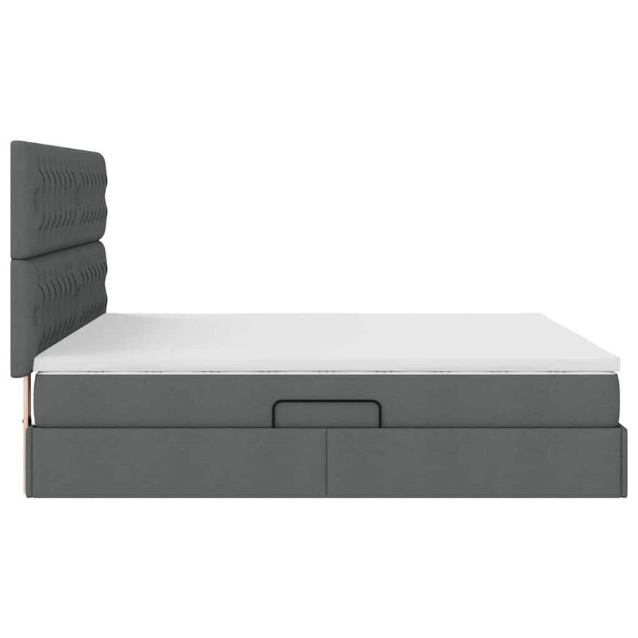 Opslag bed met matras Donkergrijs 160 x 200 cm Nep Leer