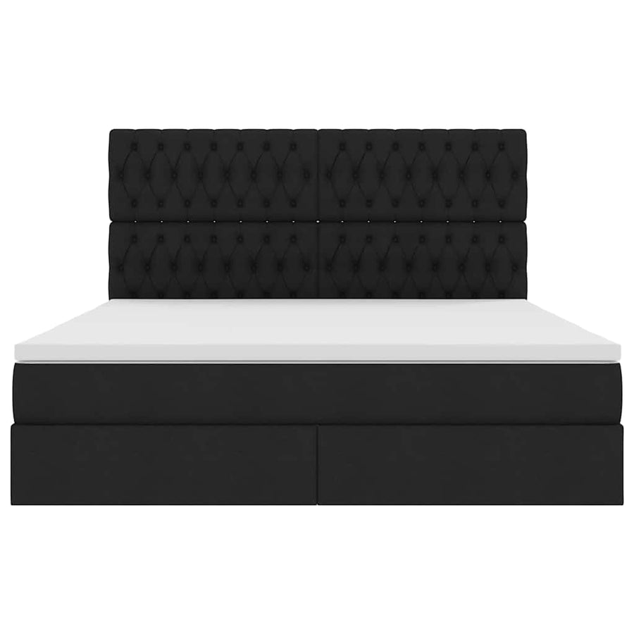 Opslag Bed Met Matras Met Matras Polyester Zwart 160 x 200 cm Geborduurd ontwerp